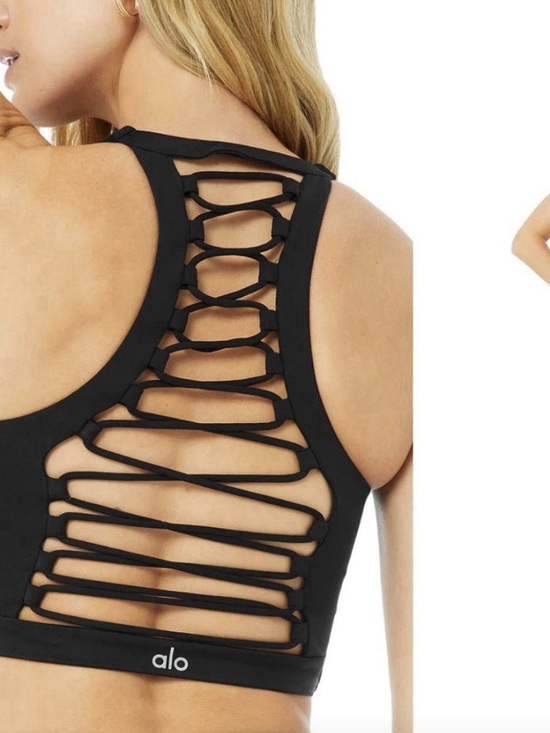 ALO Yoga Tops - ALO Yoga Lace Up Movement Tank in Black - S